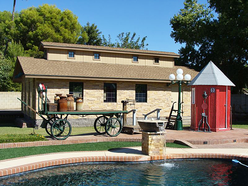 Baggage Cart and Phone Booth